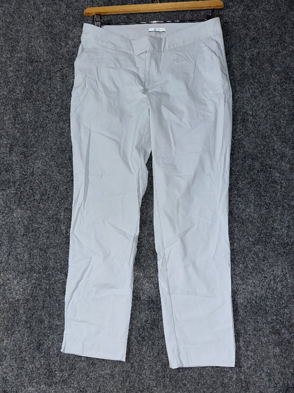 Columbia PFG Pants Womens 8 Gray Stretch Flat Front Zip Fly Pockets Fishing Gear